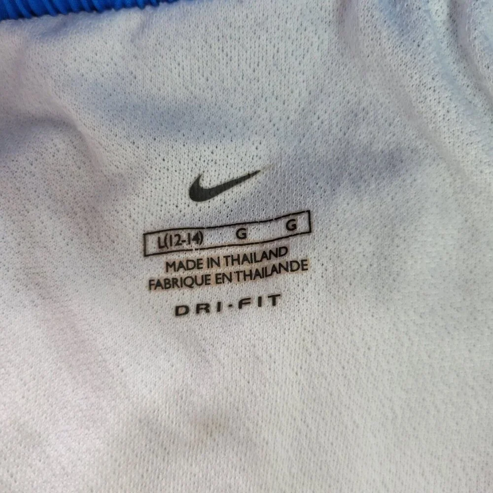 Nike Dri-Fit Colorblock Hi-Rise Stretch Running Shorts Large Kids Blue